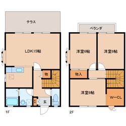 三郷駅 徒歩5分 1-2階の物件間取画像